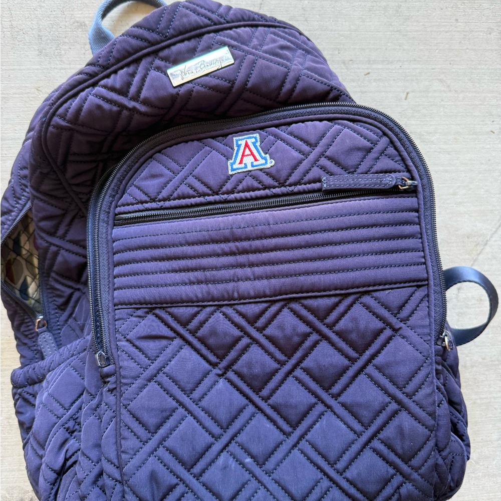 Vera Bradley Quilted Backpack in Blue with University of Arizona Logo